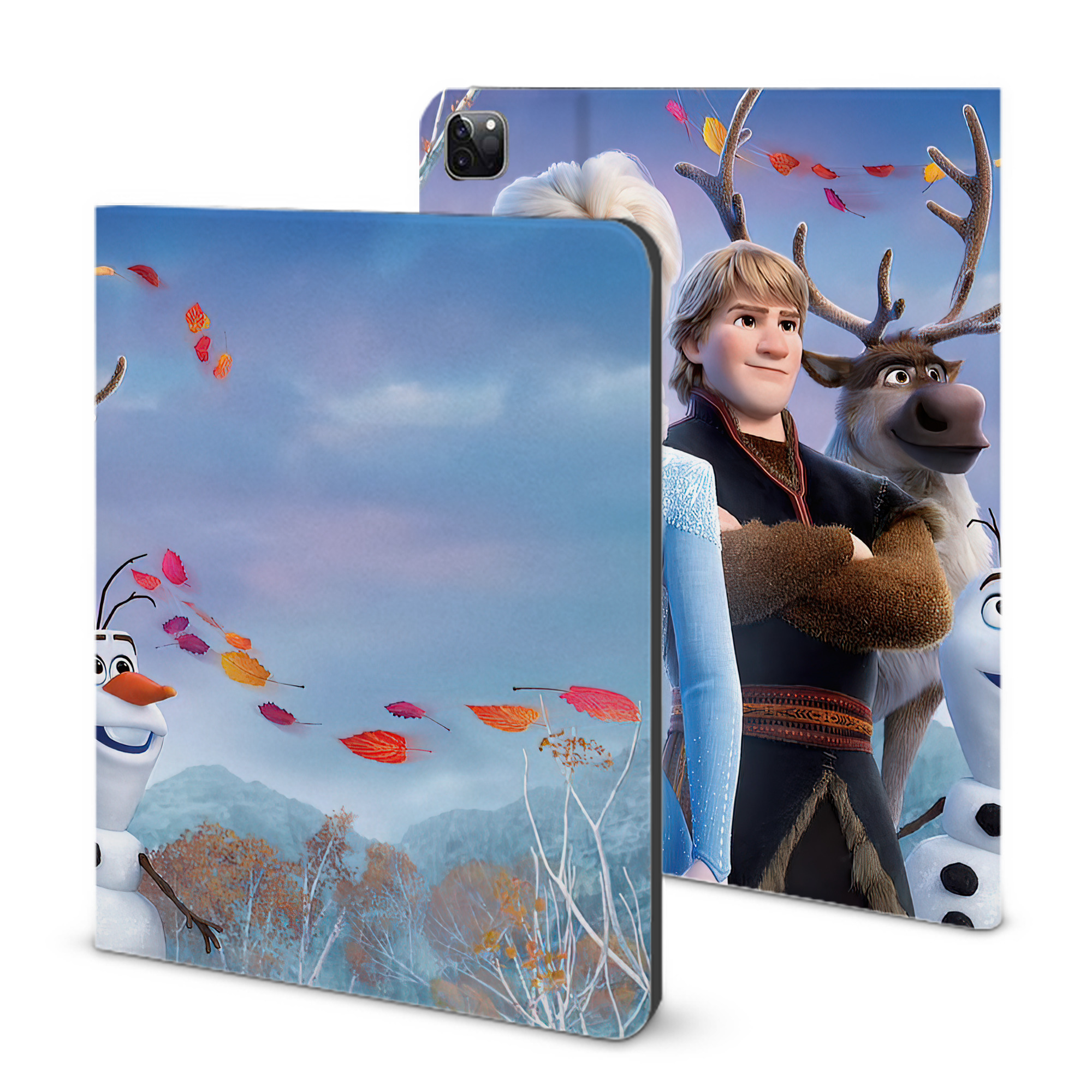 （画像用） アナと雪の女王 アンナ エルサ Frozen Anna Elsa IPad ケース ブック型 PUレザー TPU 耐衝撃 軽量 薄型 ペン収納なし 全面保護 IPad 各モデル対応